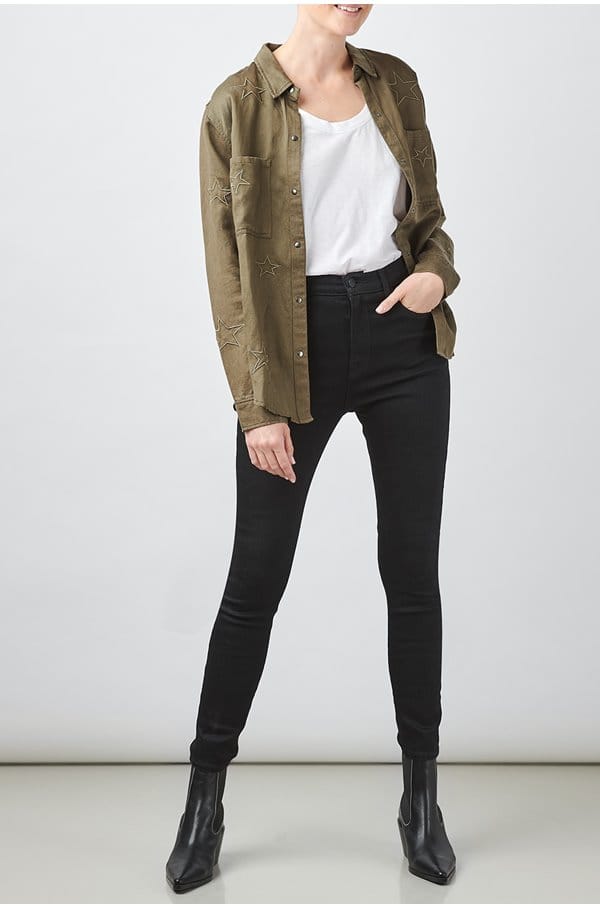 katie scoop neck tee in white