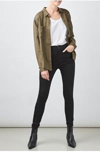 katie scoop neck tee in white