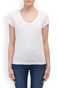 katie scoop neck tee in white