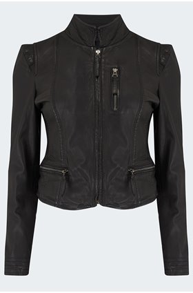 ruci leather jacket in black 