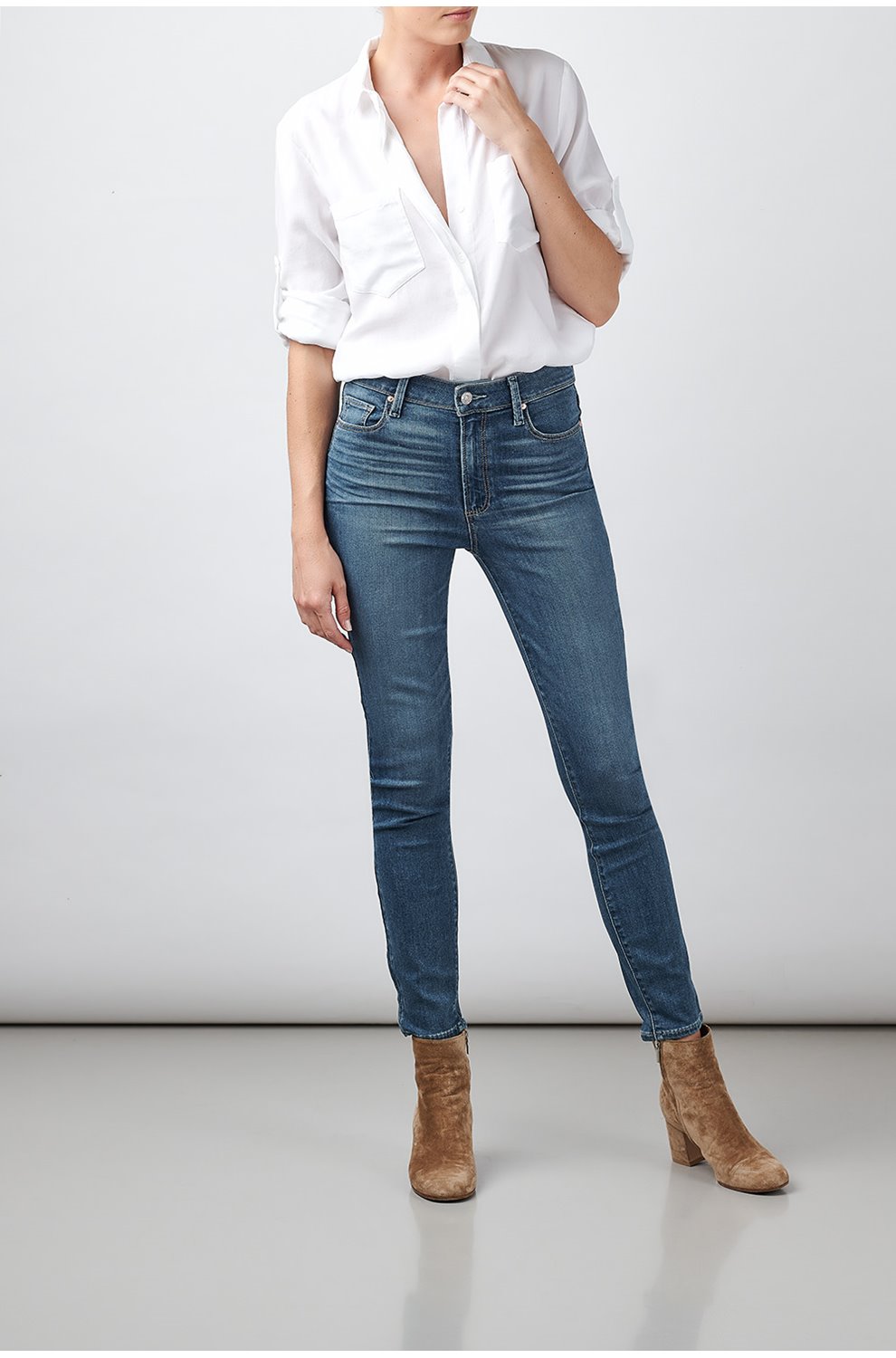Trilogy Stores Split Button Down Shirt In White Trilogy Stores Split Button Down Shirt In White