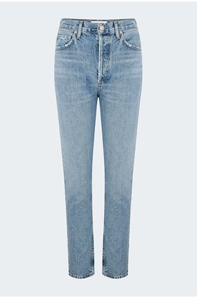 riley straight cropped jean in blur