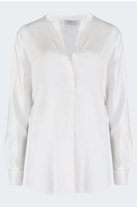 band collar blouse in optic white