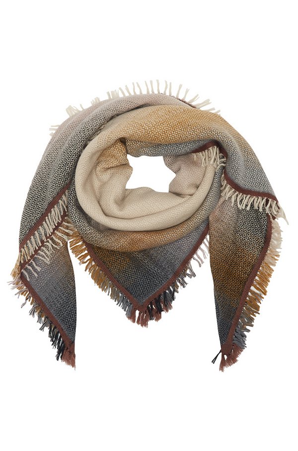 horizon scarf in ecru & brown