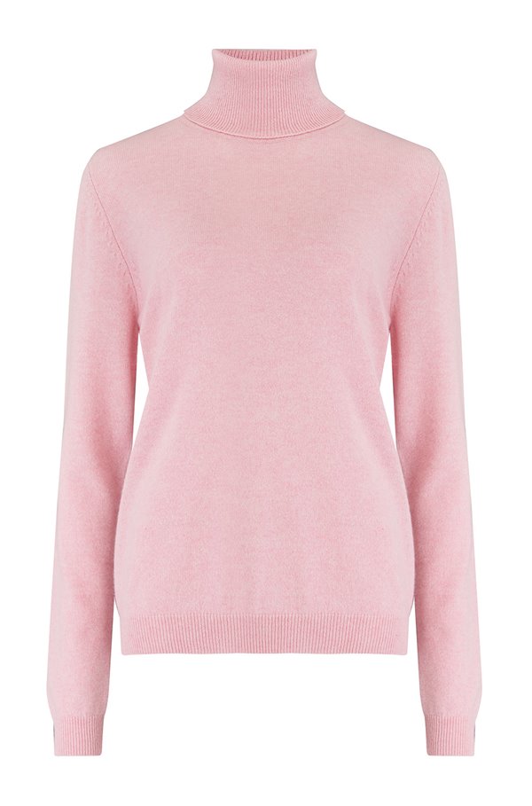 classic roll collar in pink marl