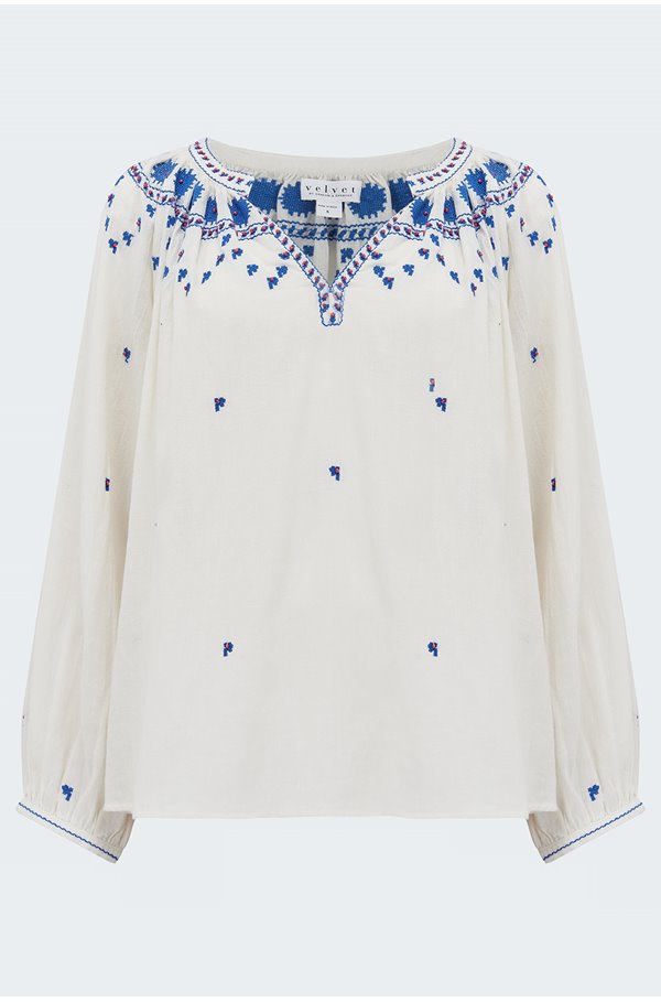lynette blouse in off white