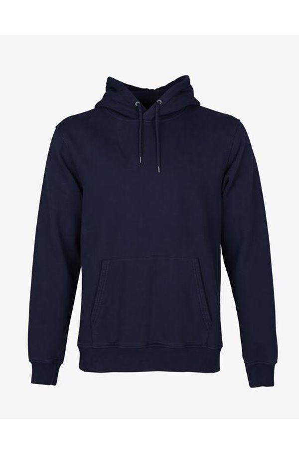 classic organic hoodie in navy blue