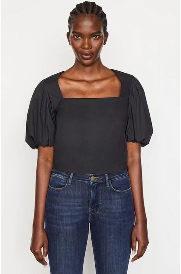 nina crop blouse in noir