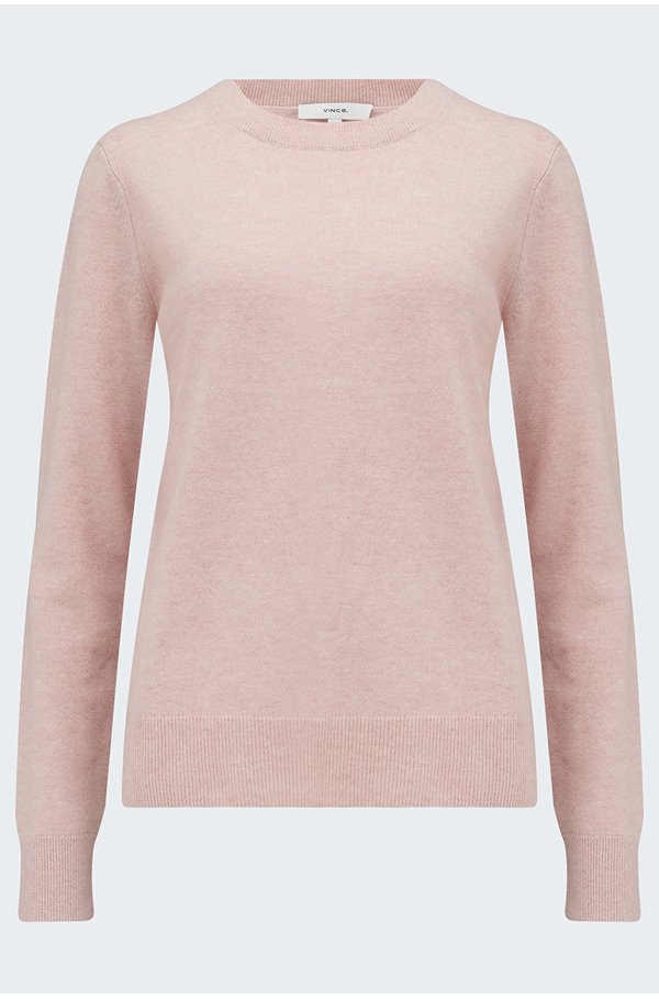 easy fit crew neck jumper in shell pink