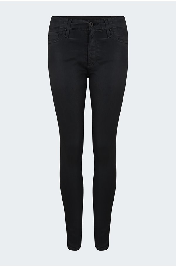 farrah skinny jean in super black coated