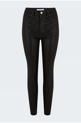 le sylvie straight jean in noir leather