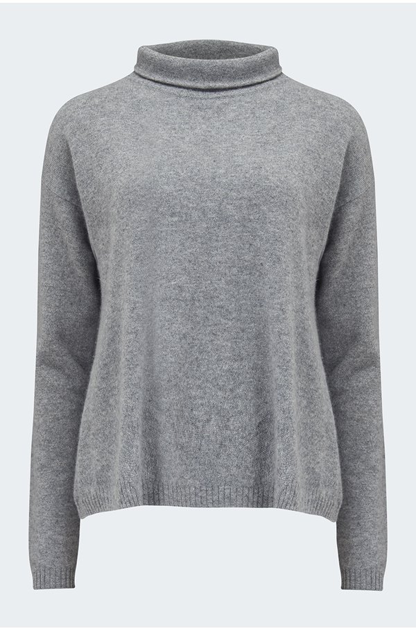 turtleneck sweater in medium heather grey