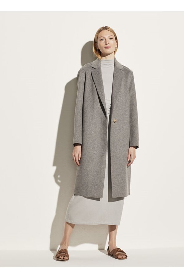 classic coat in medium heather grey