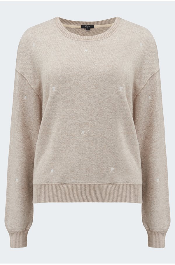 ramona sweatshirt in heather brown with stars