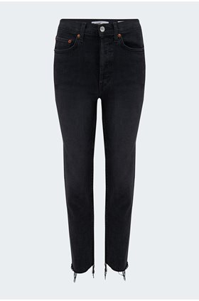 70's stovepipe jean in faded black 85