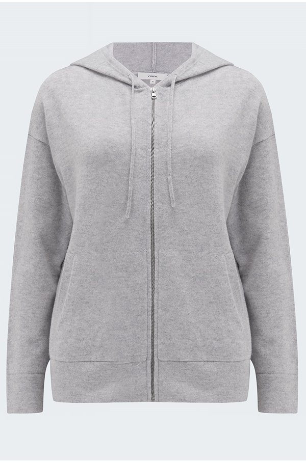 zip hoodie in grey