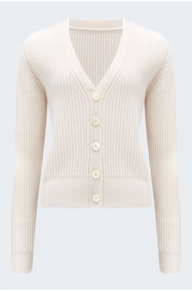 ribbed cardigan in cream