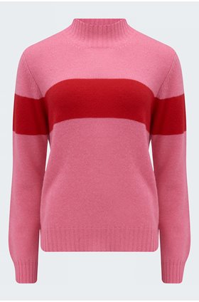 turtleneck jumper in candy and red