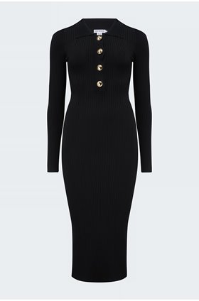 polo midi dress in black 001