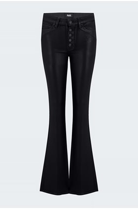 loulou flare jean in black coated