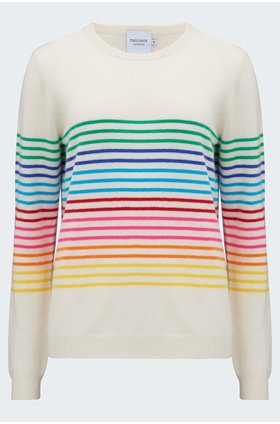 rainbow stripe jumper in cream