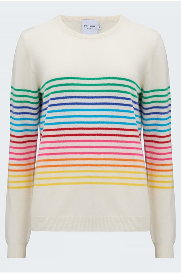 rainbow stripe jumper in cream
