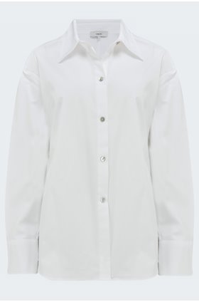 sculpted long sleeve shirt in optic white 