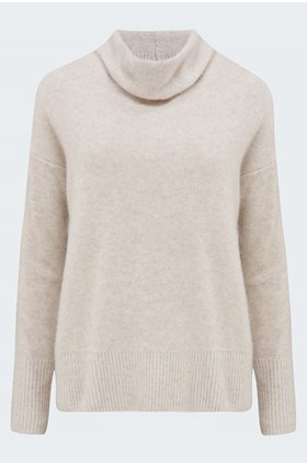 boiled cowl neck pullover in marble