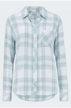 hunter shirt in mint peony white
