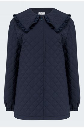 quilted collar jacket in navy