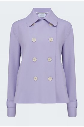 cropped trench in wild lilac