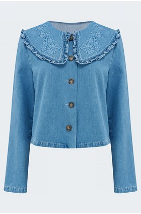 debbie jacket in denim embroidery
