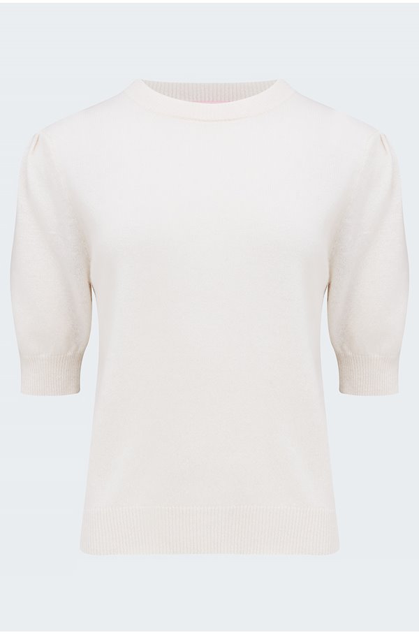 hatia puff sleeve jumper in organic white
