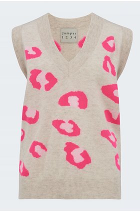 leopard tank in buff pink