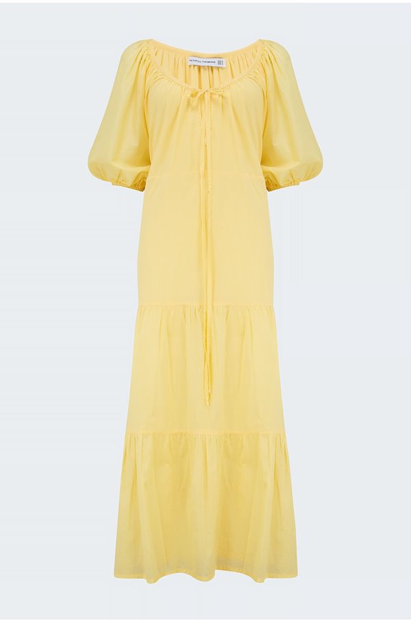 marloe maxi dress in plain lemon