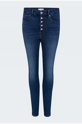 good waist exposed button in indigo 015