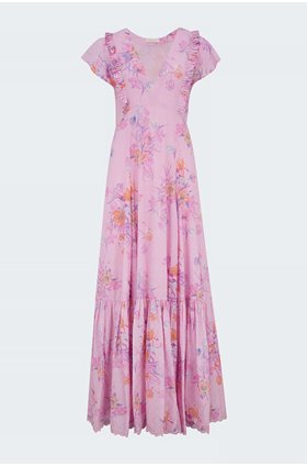 vinnie dress in royal berry pink