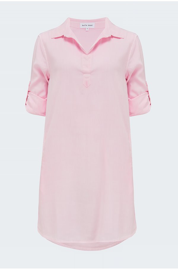 a line shirt dress in rose petal