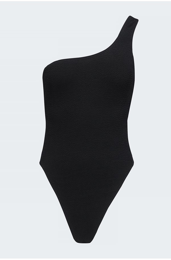 one shoulder bodysuit in black 001