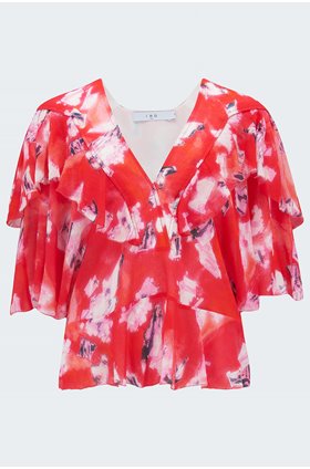 azule blouse in mixed red