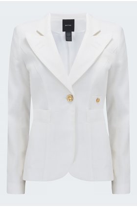 duchess linen blazer in white