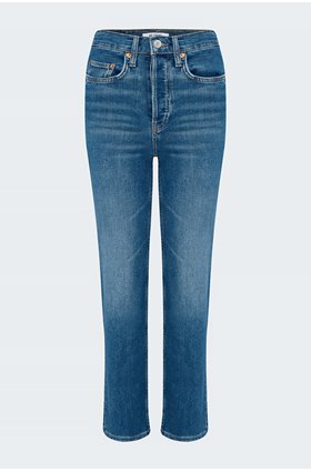 70's stovepipe jean in dusted blue