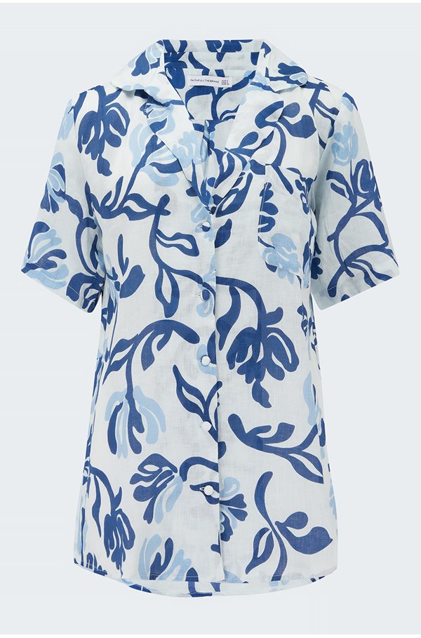 charlita shirt dress in ensola floral blue