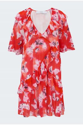 arama dress in mixed red