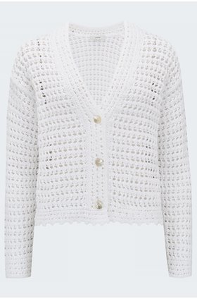 crochet cardigan in optic white