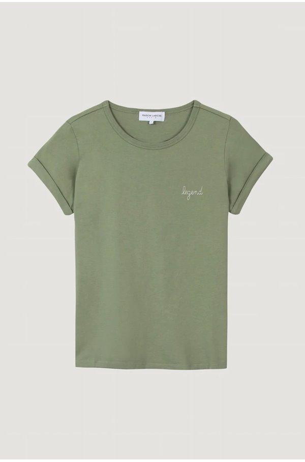 legend poitou t-shirt in olive green