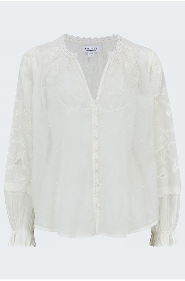 gala blouse in off white