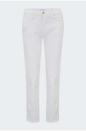 le high straight jean in blanc