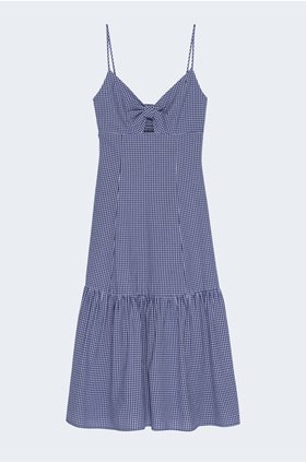 maeve dress in navy lilac gingham