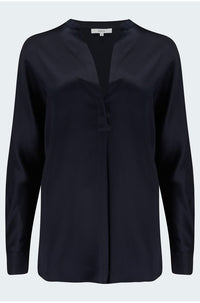 Band Collar Blouse in Coastal